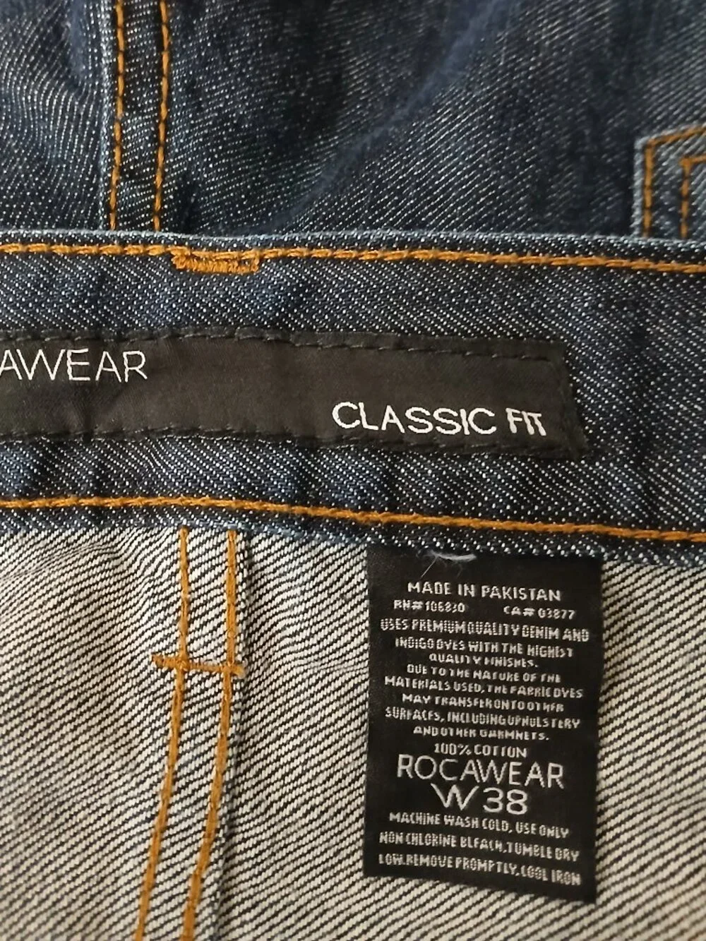 Rocawear Jeans 38X34 Classic Fit Baggy Streetwear Denim 100% Cotton Dark Wash